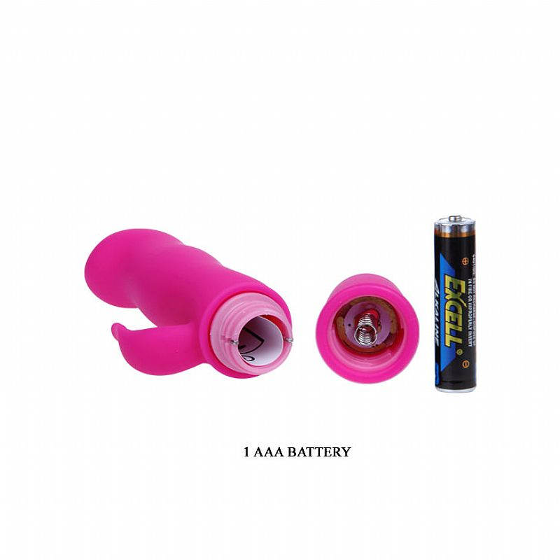 Vibrador Ponto G Blithe Pink, vista de cima do produto destacando a curvatura, o estimulador e a ponta arredondada