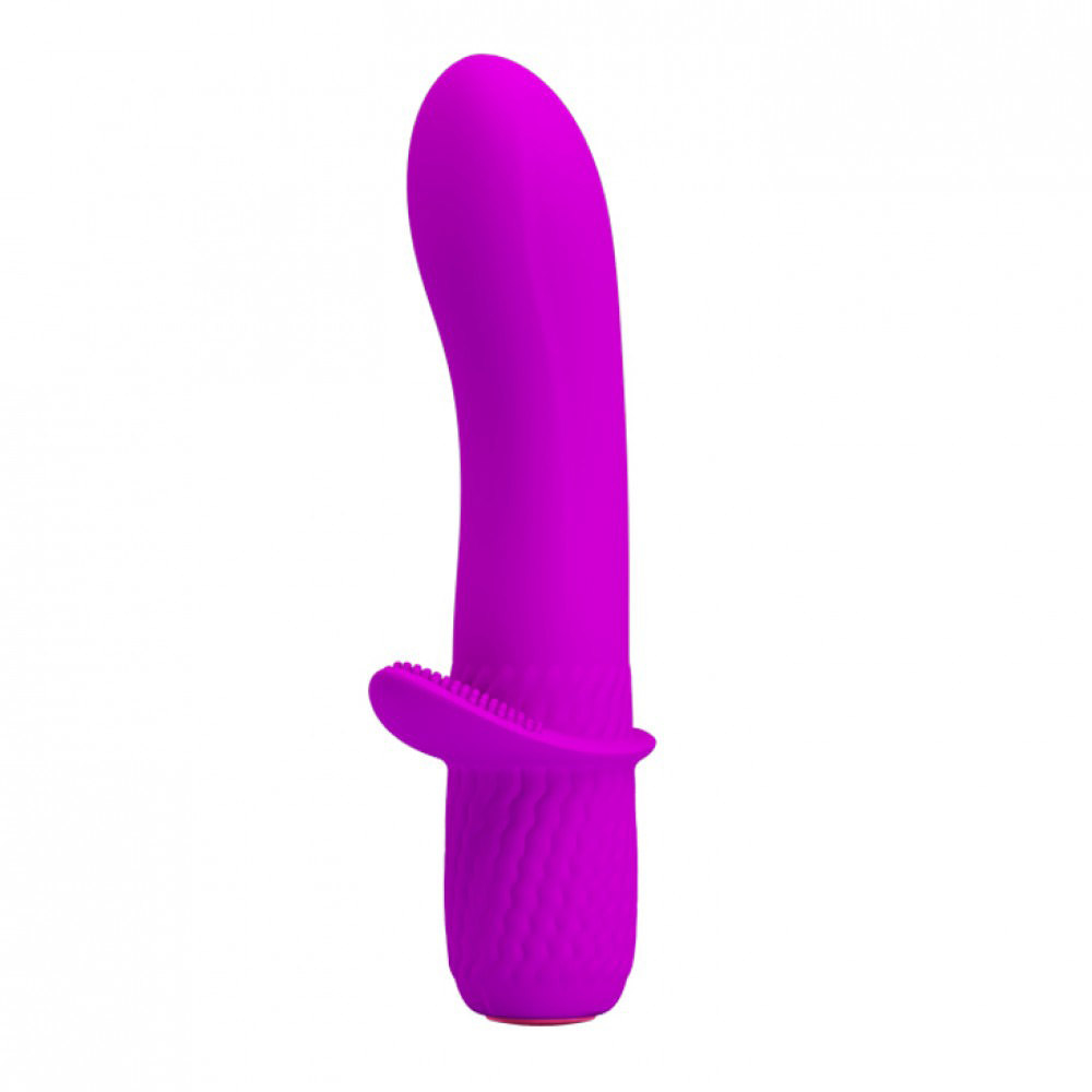 Vibrador Feminino Mini com 12 Vibra��es Pink em vista lateral, evidenciando o design sinuoso e o painel de controle.