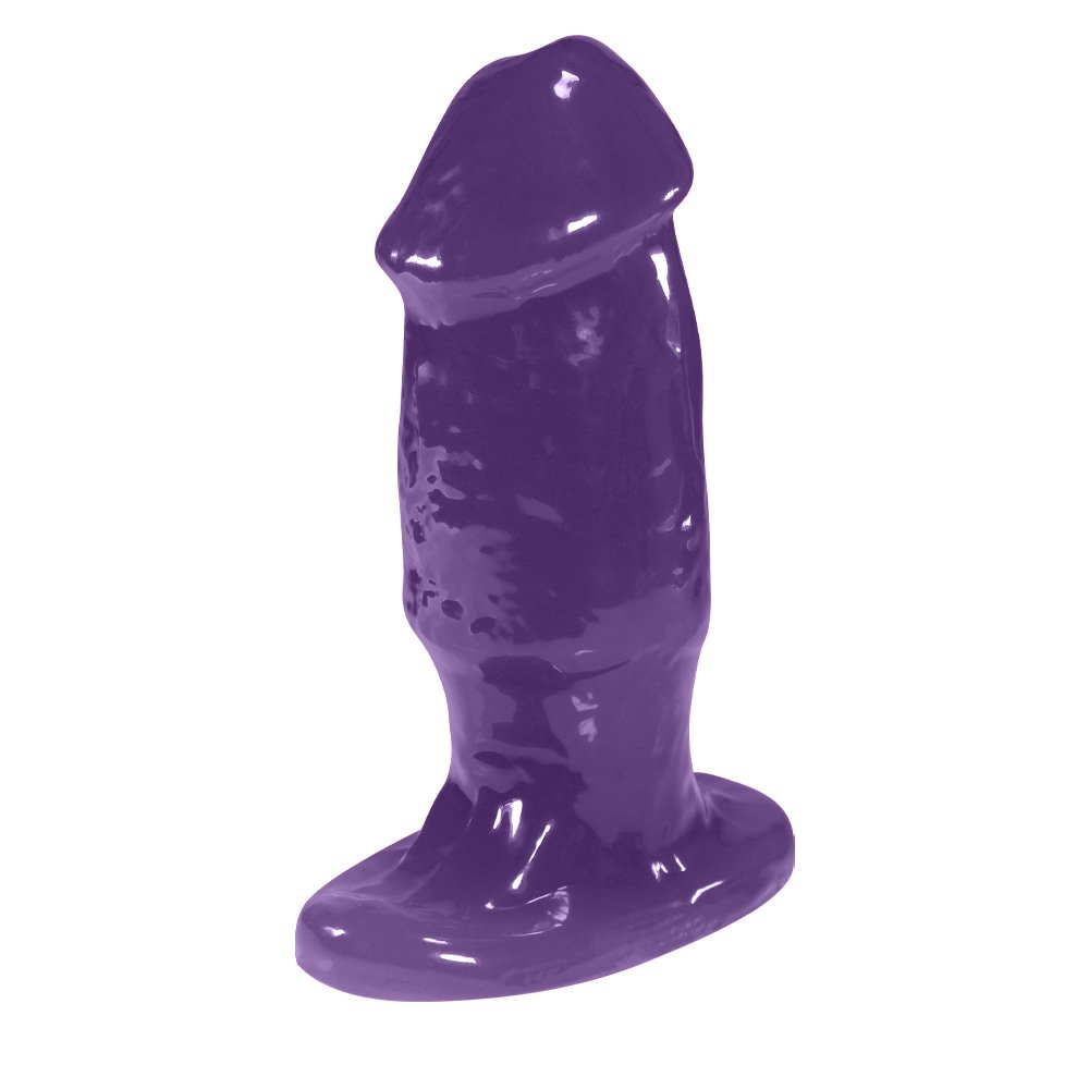 Plug Anal P�nis em PVC Flex�vel At�xico Transl�cido 10 x 3,5cm Roxo | Foto 02