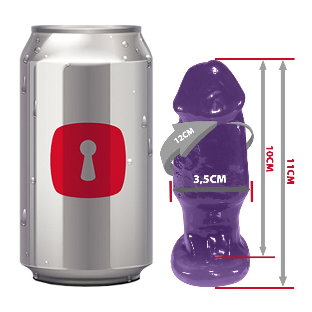 Plug Anal P�nis em PVC Flex�vel At�xico Transl�cido 10 x 3,5cm Roxo | Foto 06