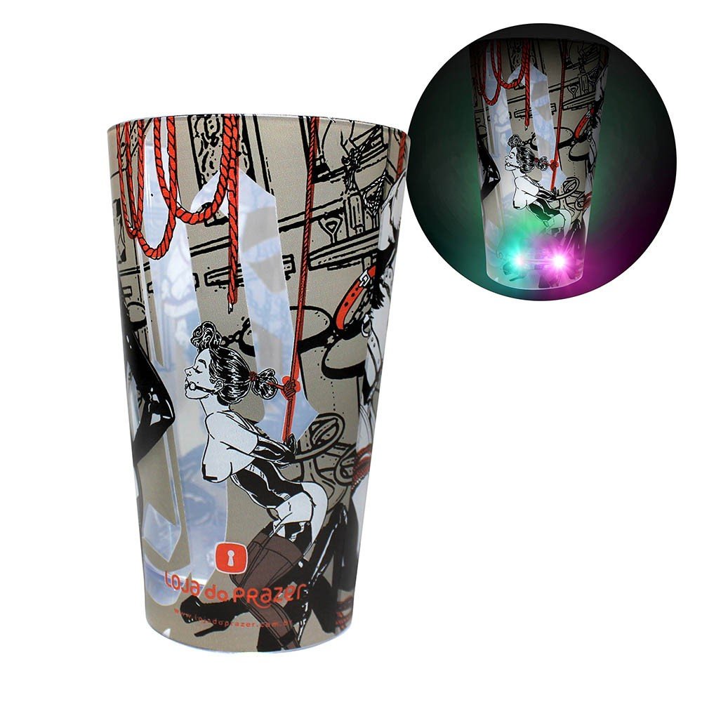 Copo em Acrílico com LED e Desenho BDSM 500ml | Foto 01