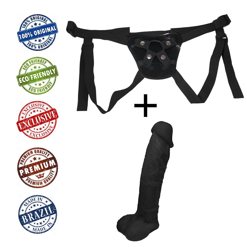 Cinta Peniana Ajustável com Pênis Realístico Hermes 16 x 3,5cm Preto | Foto 05