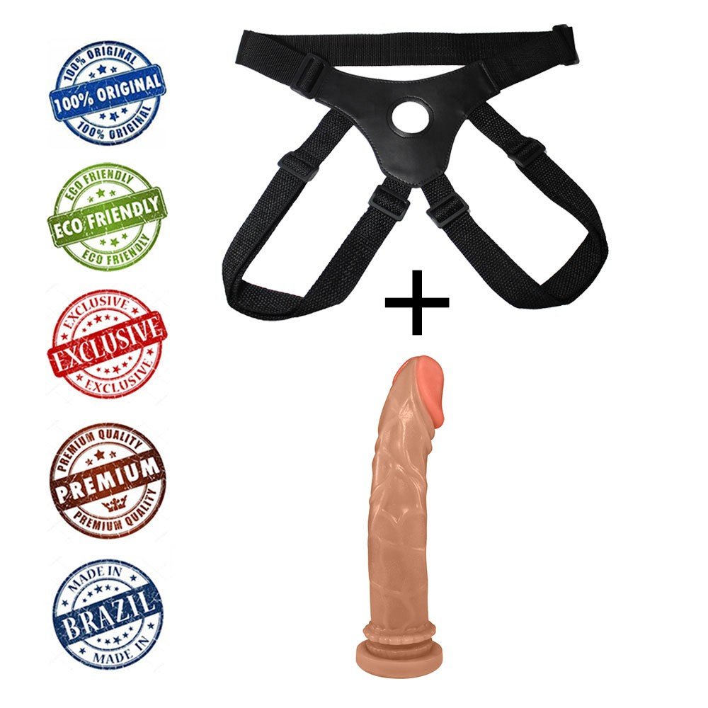 Cinta Peniana com P�nis Real�stico Garantido 18 x 3,5cm Bege | Foto 05