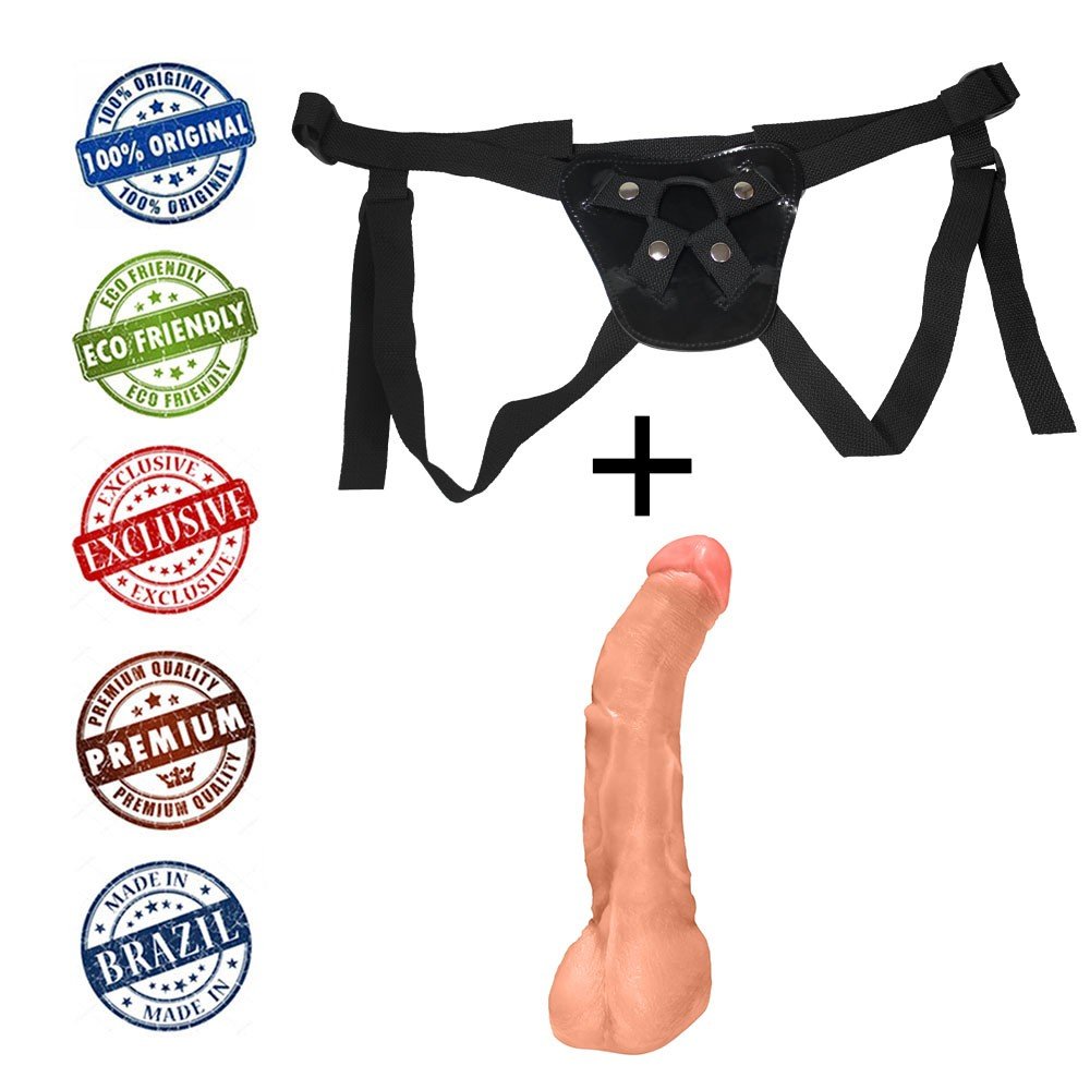 Cinta Peniana Ajust�vel com P�nis Real�stico Mandingo 27 x 5,5cm Bege | Foto 05