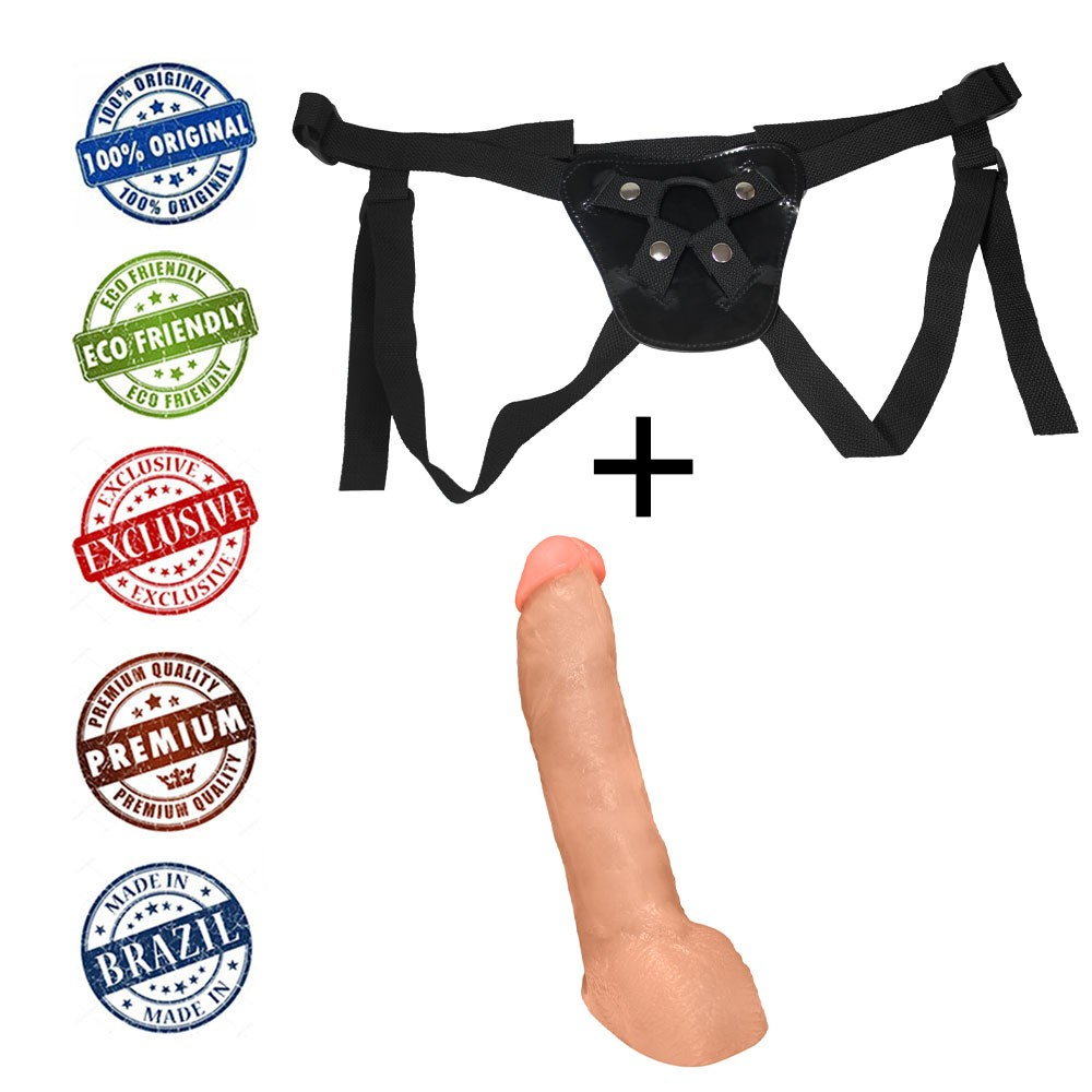 Cinta Peniana Ajustável com Pênis Realístico Ron Jeremy 21 x 4,5cm Bege | Foto 05