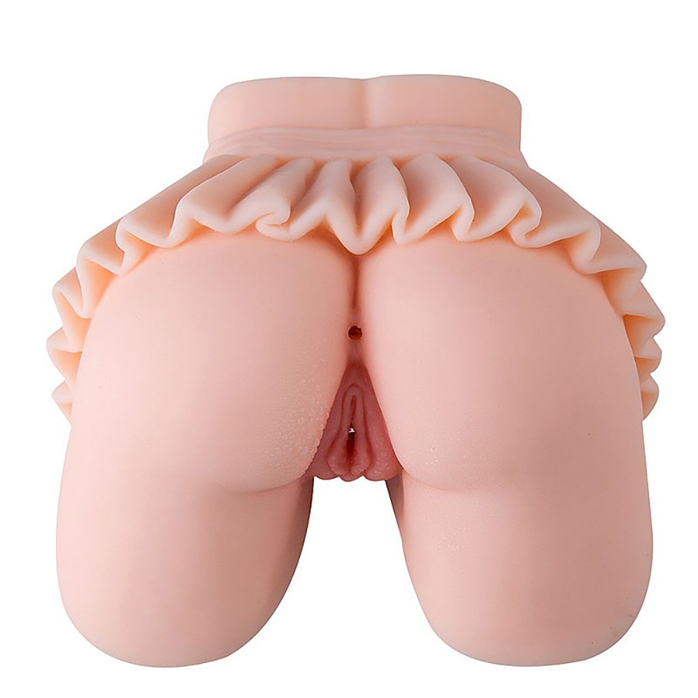 Masturbador Vagina e Ânus em Cyberskin com Formato de Bumbum com Saia Pleated Shirt Bege | Foto 03