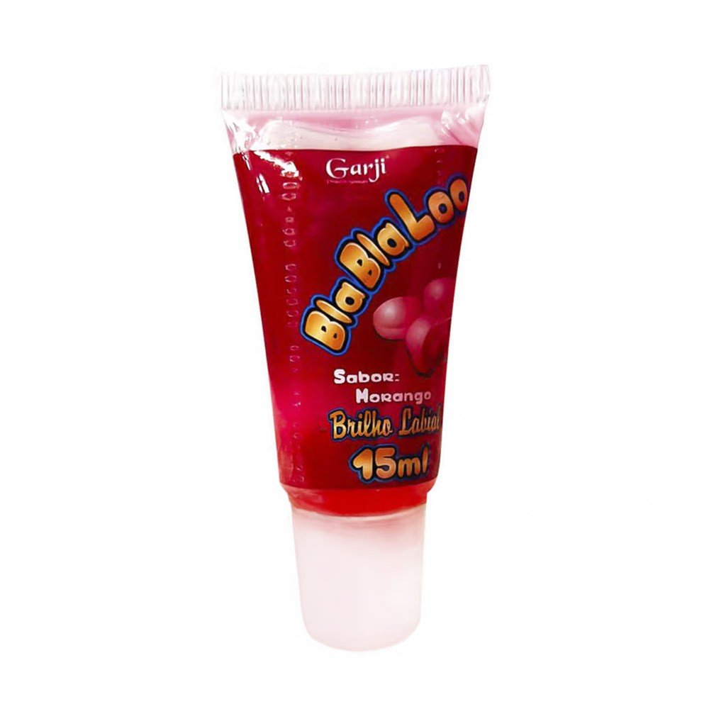 Gel do Beijo Brilho Labial Comest�vel BlaBlaLoo Morango 15ml | Tubo do brilho labial com o gel vis�vel