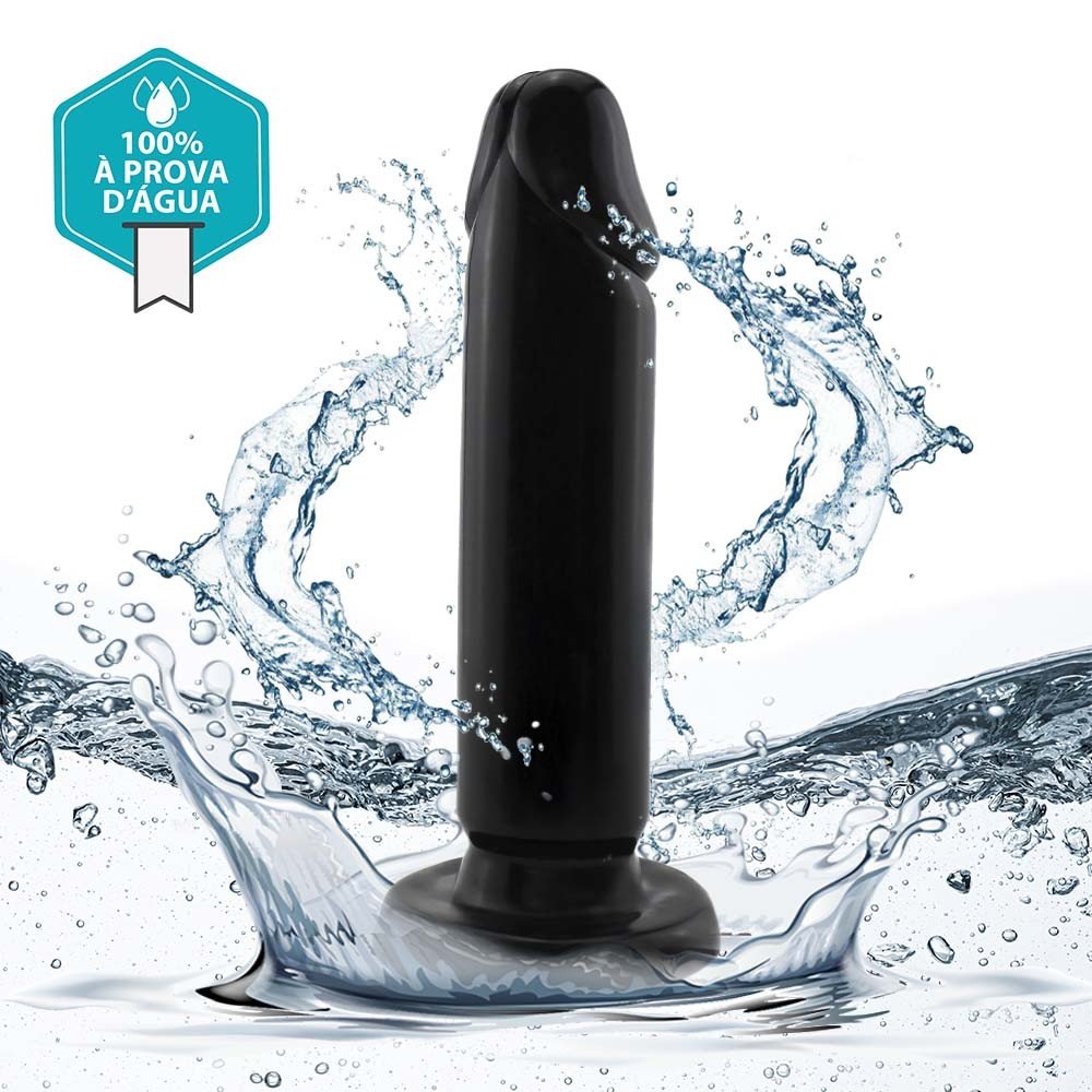 Plug Anal ESTACA em PVC Flex�vel Macio com Base Firme e Design Realista 22 x 4,7cm Preto | Foto 05
