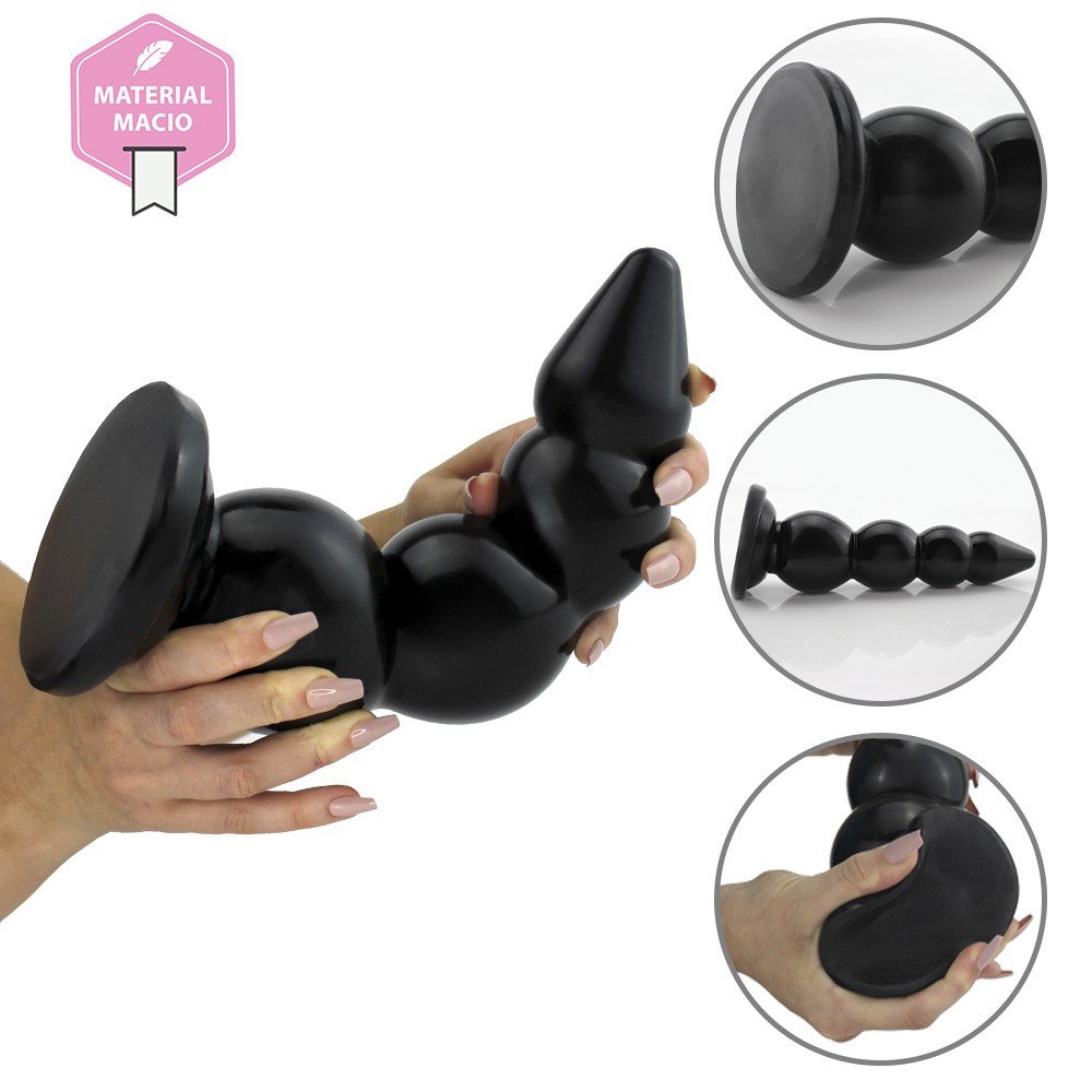 �ngulo superior do plug anal Graduado GG destacando comprimento de 30 cm e di�metro m�ximo de 8,3 cm