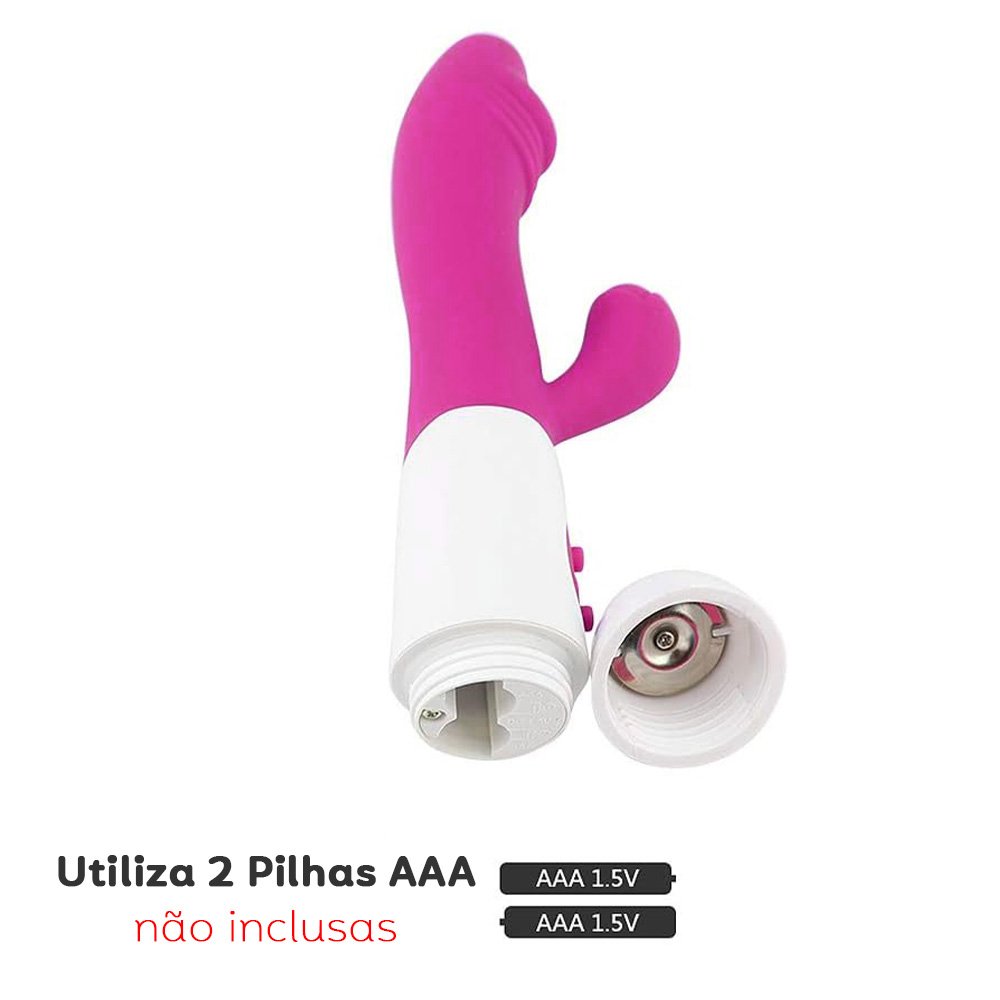 Vibrador Duplo em Silicone � Pilha com 30 Vibra��es Sime 2 Pink | Foto 05
