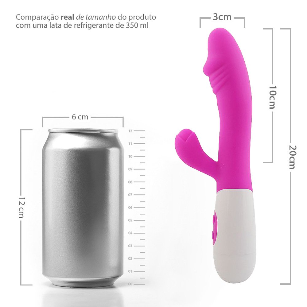 Vibrador Duplo em Silicone � Pilha com 30 Vibra��es Sime 2 Pink | Foto 06