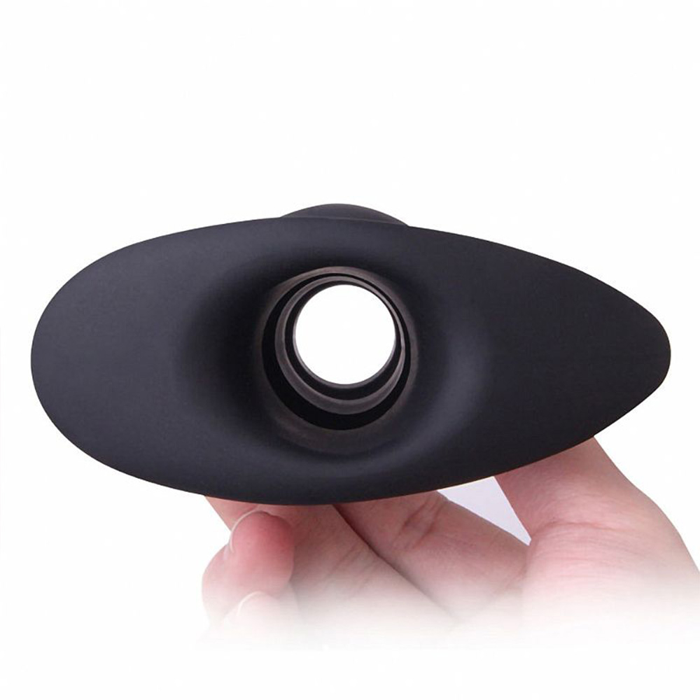 Plug Anal Graduado Oco com Abertura para Inser��es - Silicone Macio 9,7 x 4,6cm Preto | Foto 05