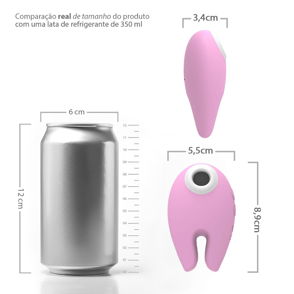 Pulsador de Clit�ris Recarreg�vel em Silicone com 5 Pulsa��es e 10 Vibra��es Rosa | Foto 06