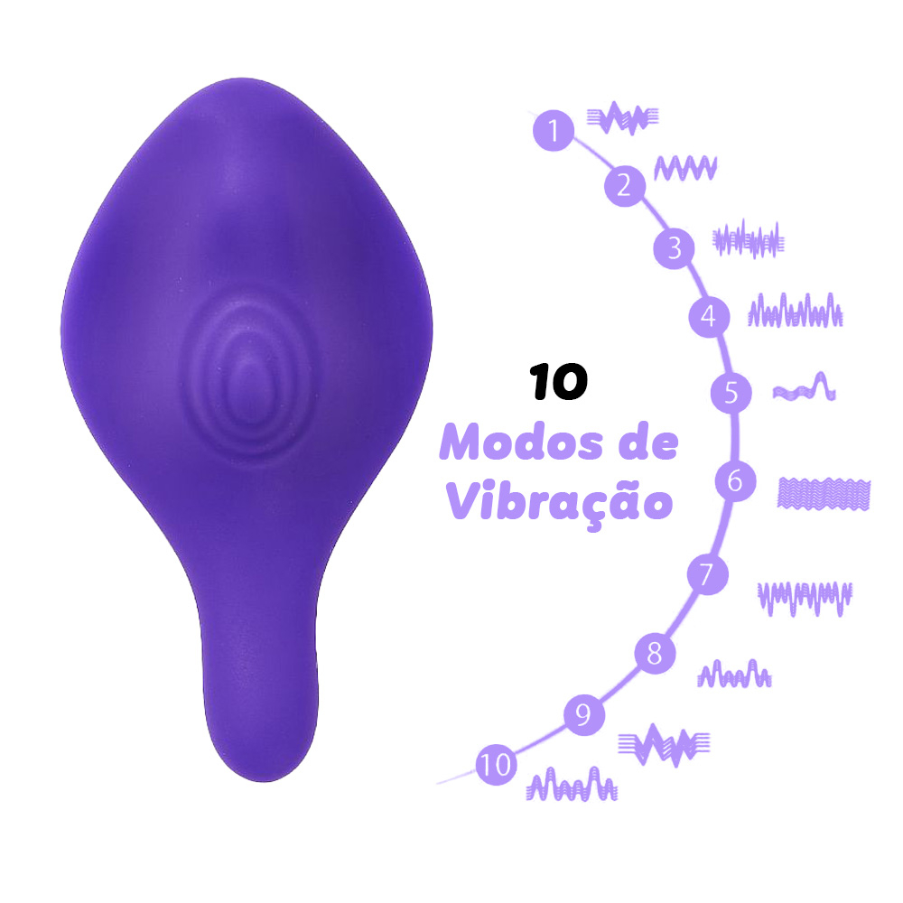 Calcinha Vibrat�ria Recarreg�vel em Silicone com 10 Vibra��es e Controle por APP Roxo | Foto 02