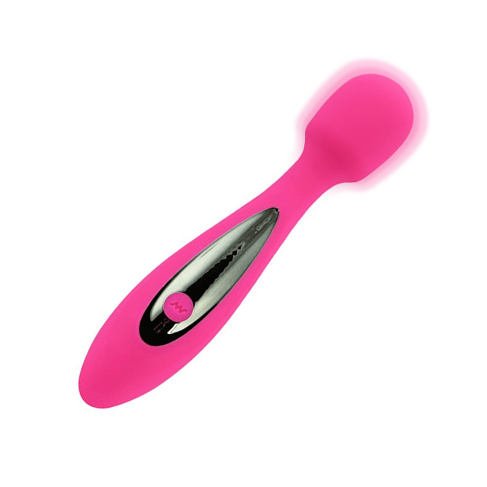 Vibrador er�tico Sex Massager Pink com a base ligeiramente levantada, mostrando a ergonomia