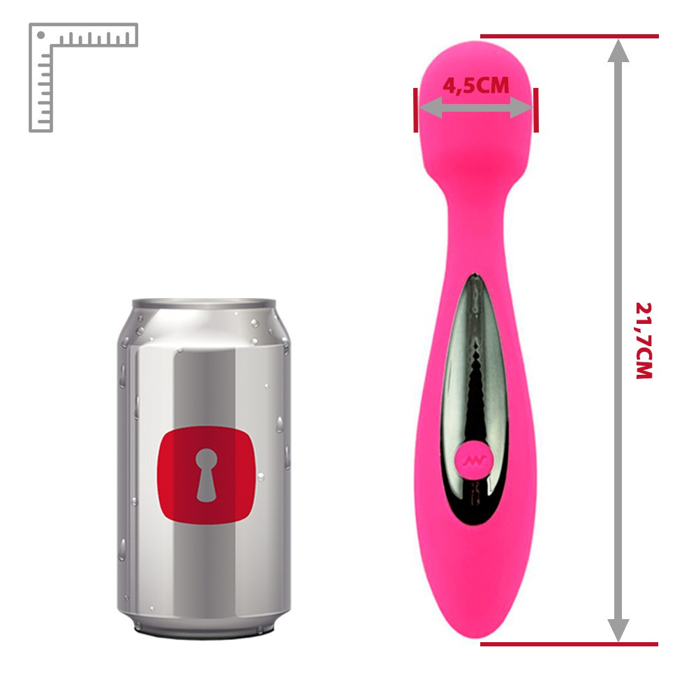 Detalhe da ponta arredondada do vibrador er�tico Sex Massager Pink, ideal para estimula��o precisa
