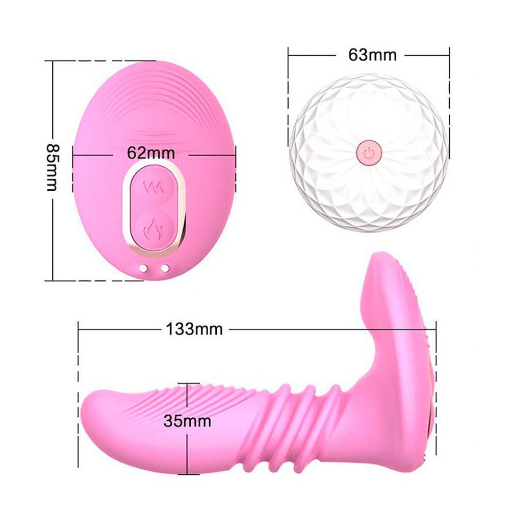 Vibrador com Aquecimento Recarregável em Silicone com 7 Vibrações e Controle sem Fio Rosa | Foto 06