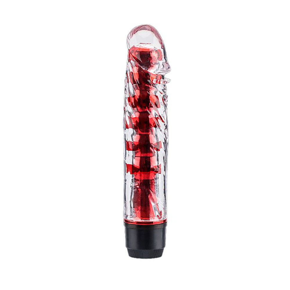 Vibrador Personal com Capa P�nis Jenny Vermelho - Vista frontal detalhada do produto