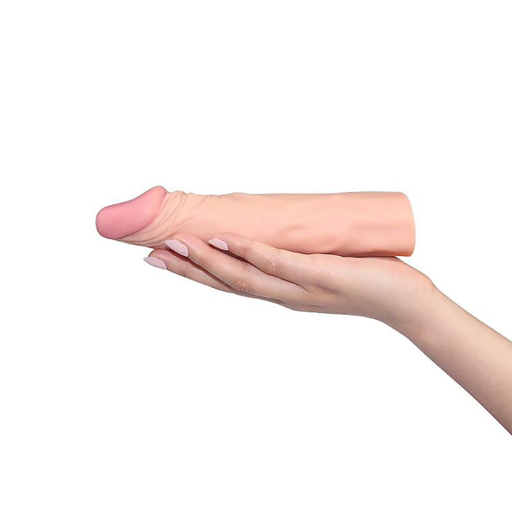 Capa Peniana sem Vibrador em Cyberskin 19 x 3,8 Pleasure X-Tender Series Bege | Foto 05