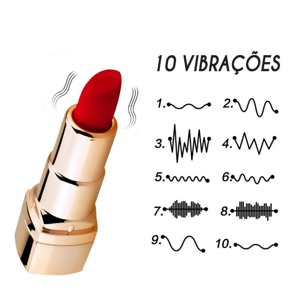 Vibrador Discreto no Formato de Batom com 10 Vibrações Vibration Egg Vermelho | Foto 04