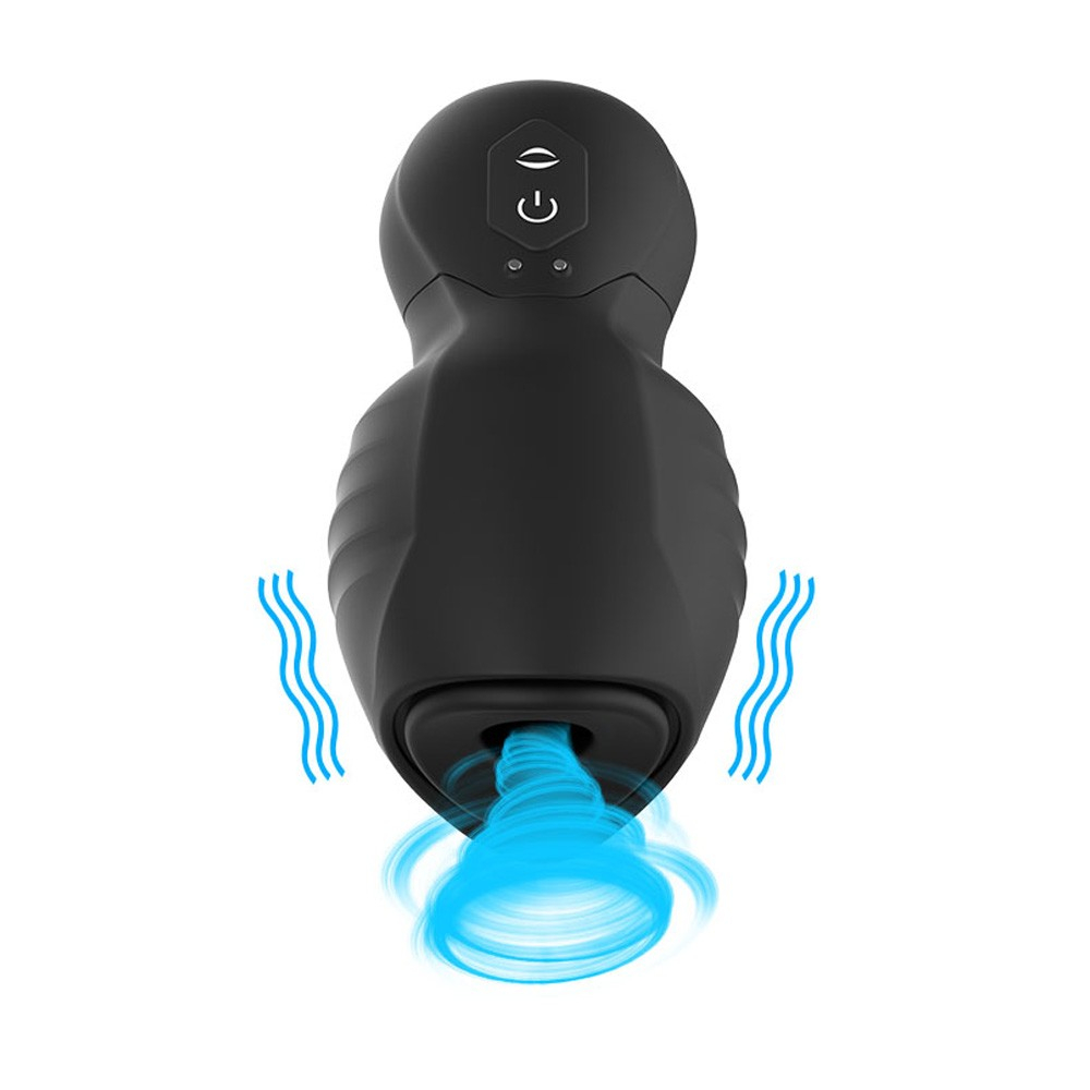 Vibrador Masculino Recarregável em Silicone com 7 Sucções e 7 Vibrações Trainer Preto | Foto 02