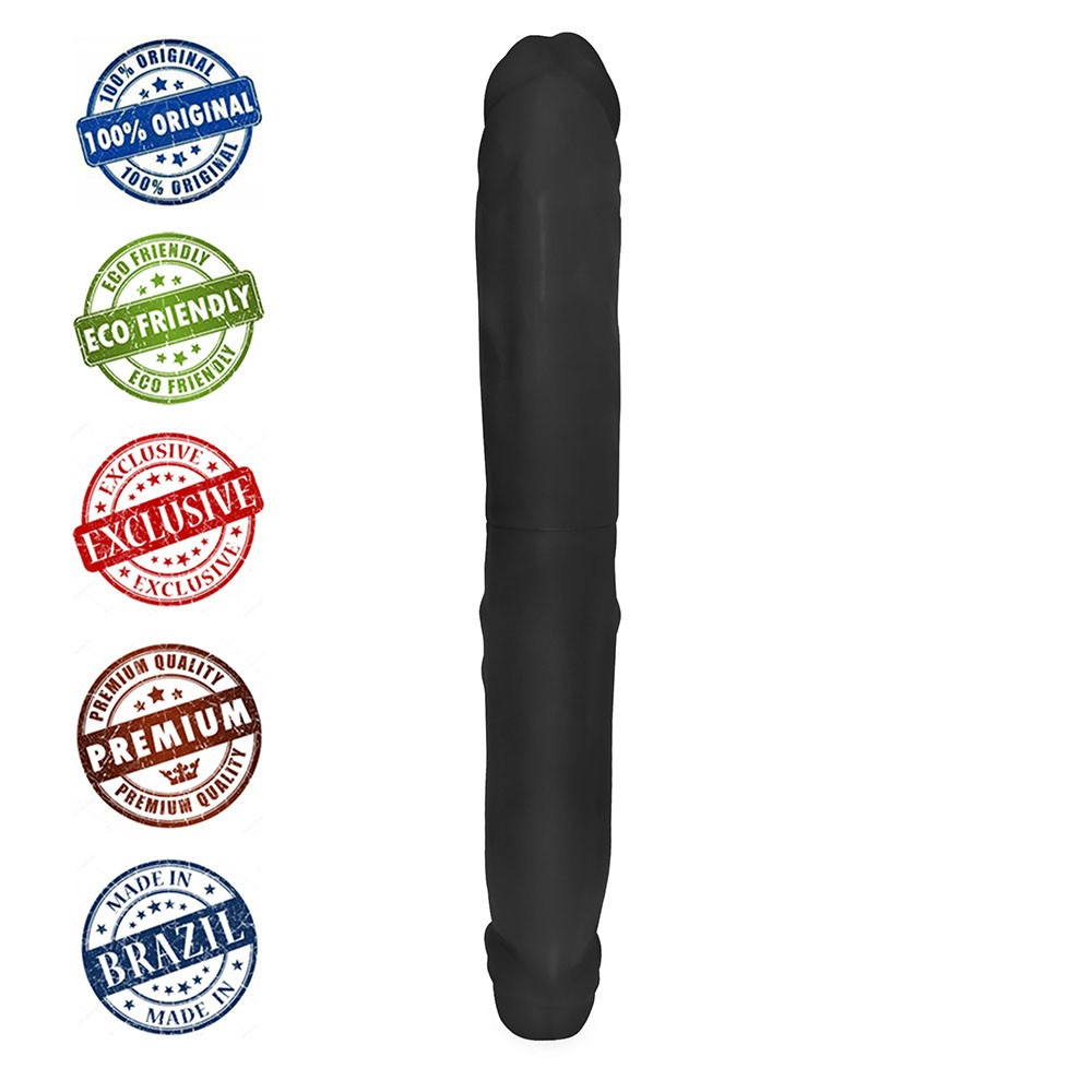 P�nis Duas Pontas Havaiano em Elast�mero Curvo, vista frontal, real�ando suas duas pontas e corpo alongado. 