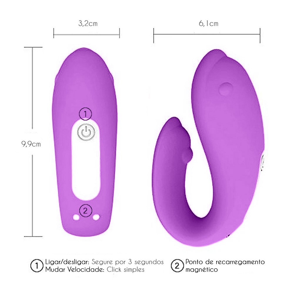 Vibrador para Casal Golfinho Recarregável Winter em Silicone | Foto 06 Vibrador para Casal Golfinho Recarregável Winter em Silicone | Foto 06