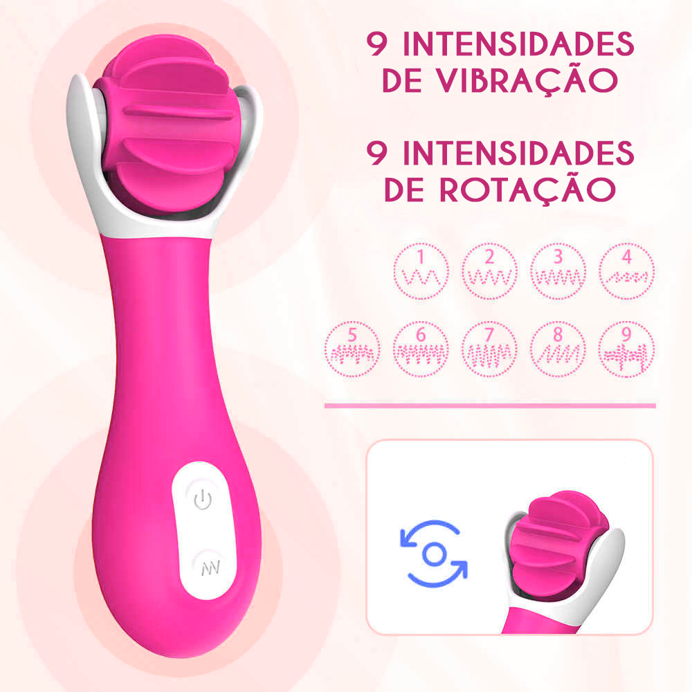 Simulador de sexo oral pink com 9 intensidades de vibra��o e rota��o