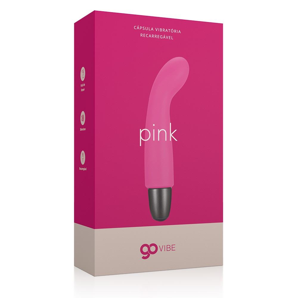 Vibrador Ponto G Recarreg�vel em Silicone com 10 Vibra��es Gvibe Pink em close-up destacando a textura