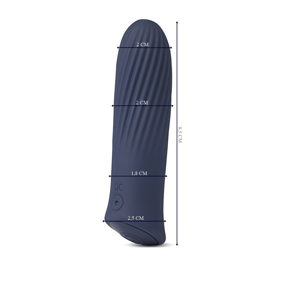 Vibrador Bullet Recarregável em Silicone com 7 Vibrações Twist Azul | Foto 06