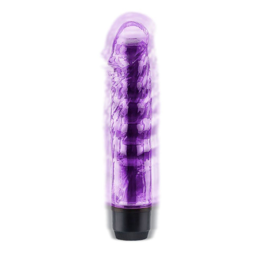 Vibrador Personal Roxo com Capa Formato de P�nis em Silicone - Vista principal