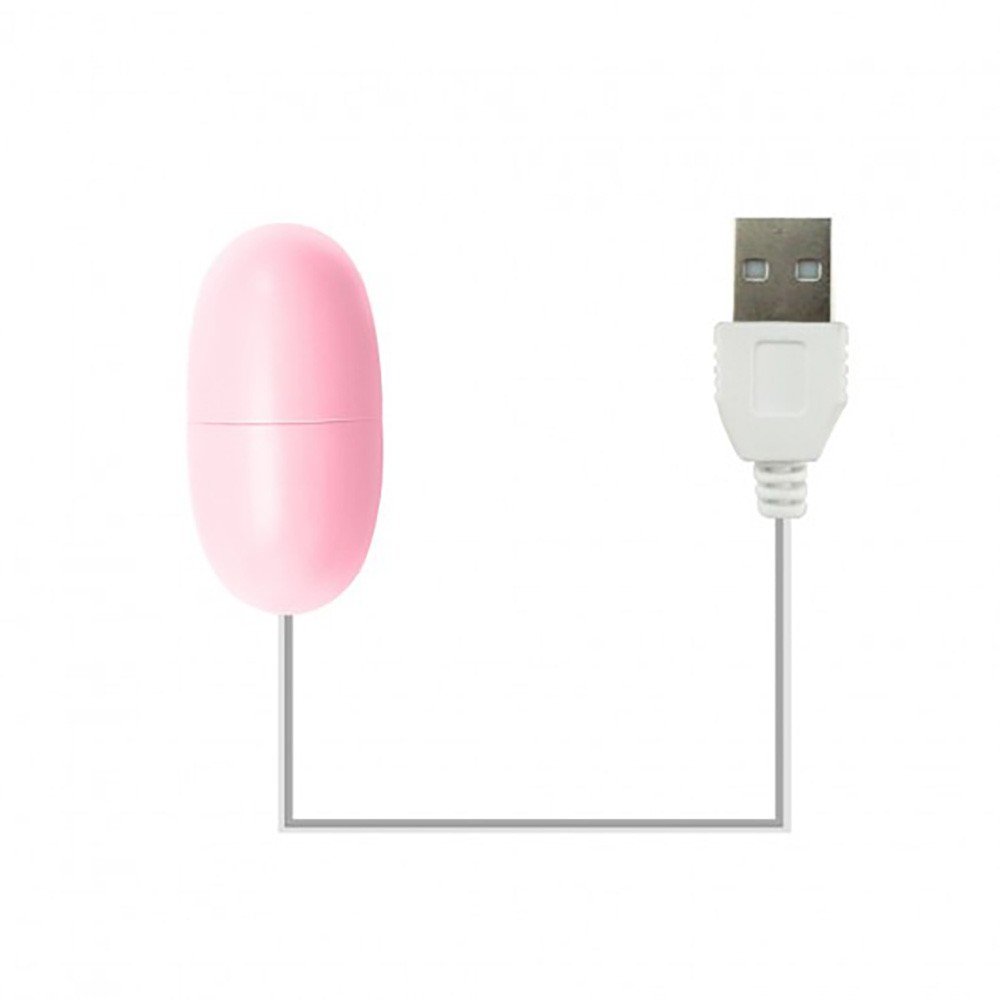 Vibrador Bullet em Pl�stico R�gido Rosa conectado ao cabo USB
