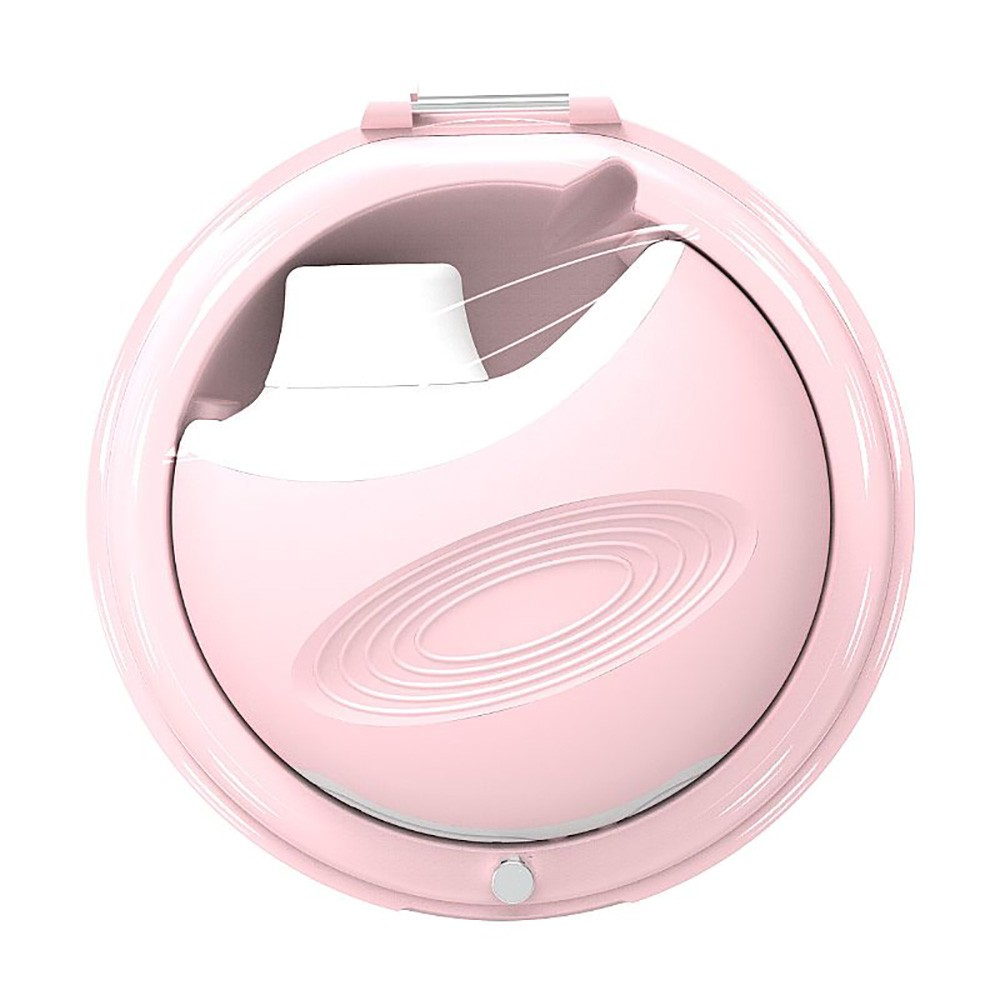 Pulsador de Clit�ris Recarreg�vel em Silicone Rosa dentro de sua case aberta, visto de cima, destacando a ponta de estimula��o