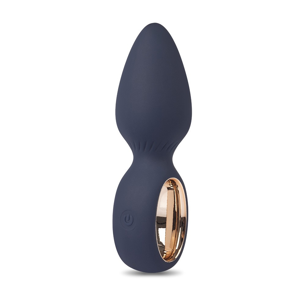 Plug Anal com Vibrador Recarregável em Silicone com 10 Vibrações Bolt Azul | Foto 03