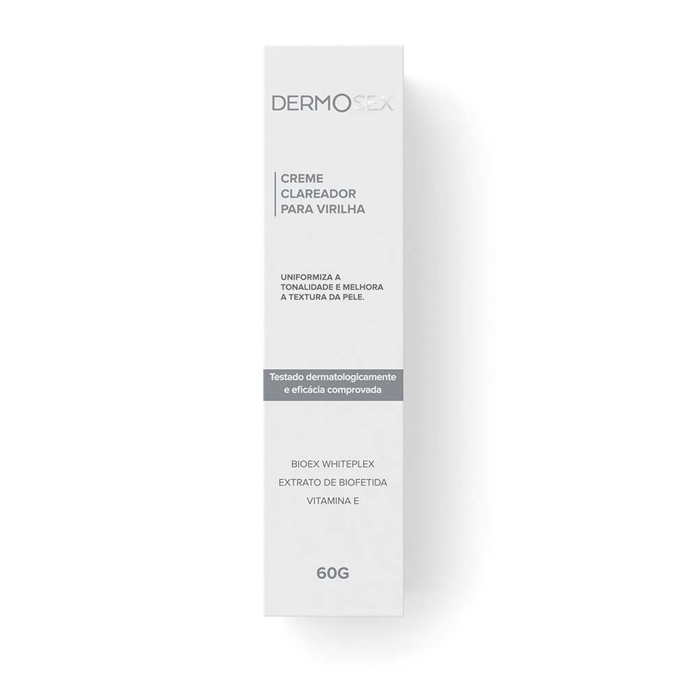Caixa do Creme Clareador para Virilha e �nus 60g, em vista superior, mostrando o topo da embalagem
