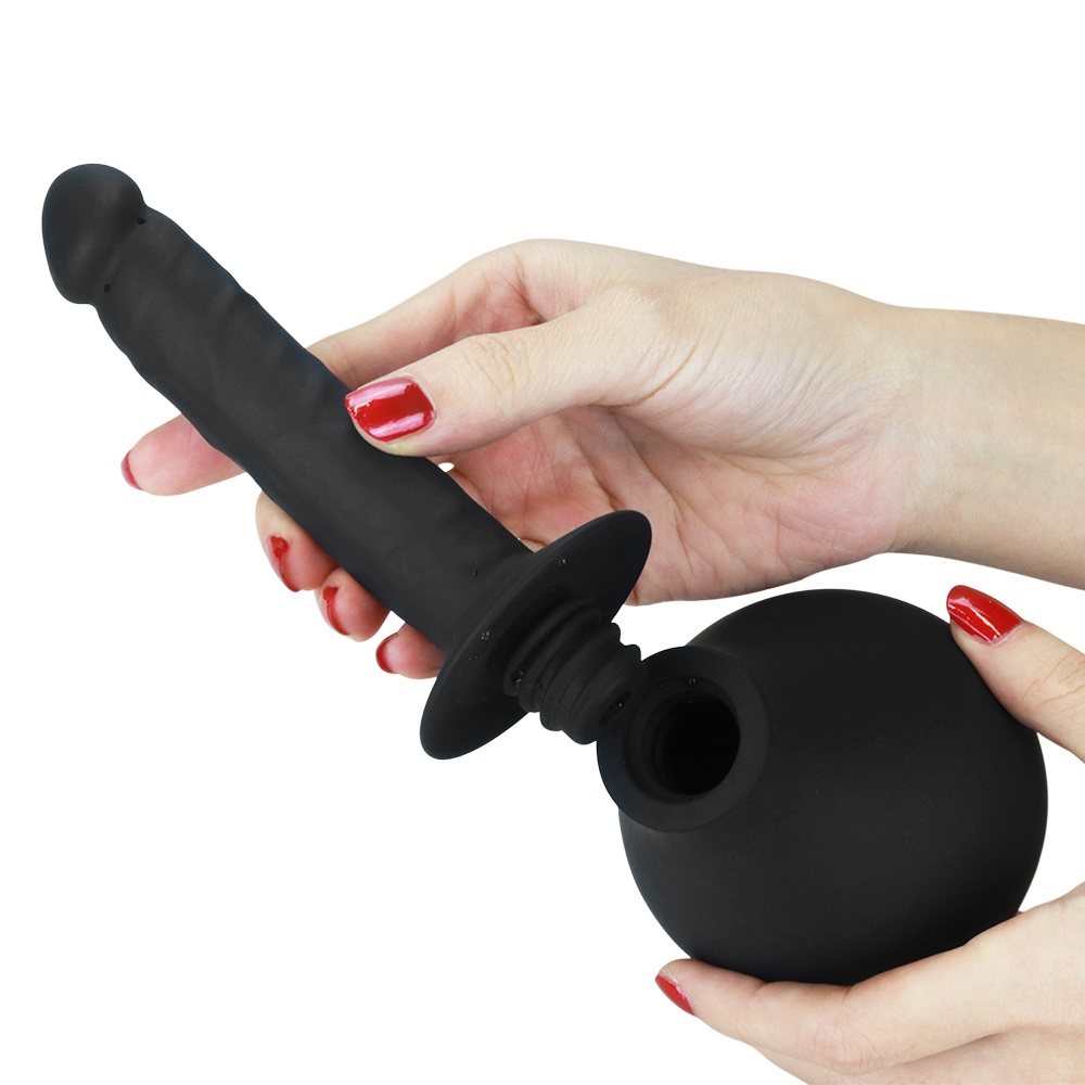 Ducha Higiênica Íntima em Silicone com Bico Formato Pênis Preto | Foto 02