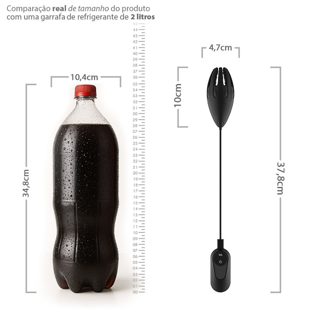 Vibrador Masculino em Silicone (Aveludado) com 9 Vibrações - Estimulador da Glande Devil Preto | Foto 06