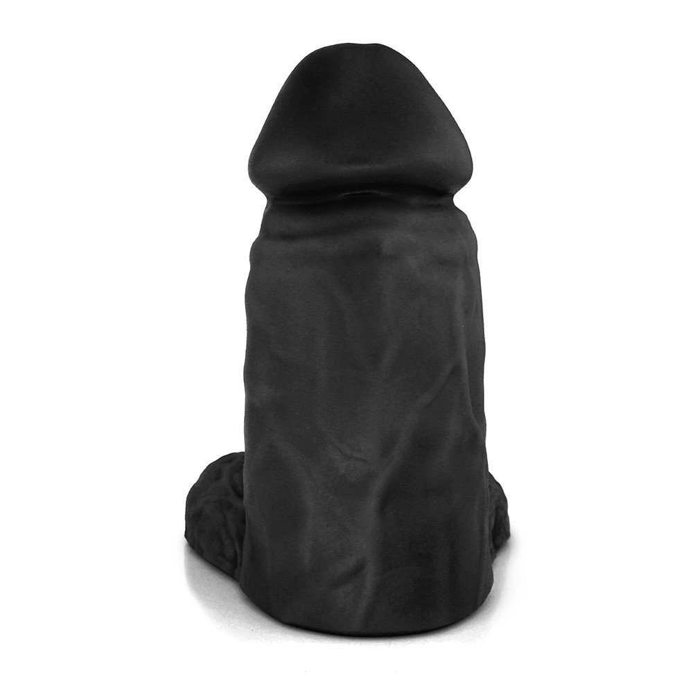 P�nis real�stico flex�vel com escroto e veias em detalhe, com fundo branco