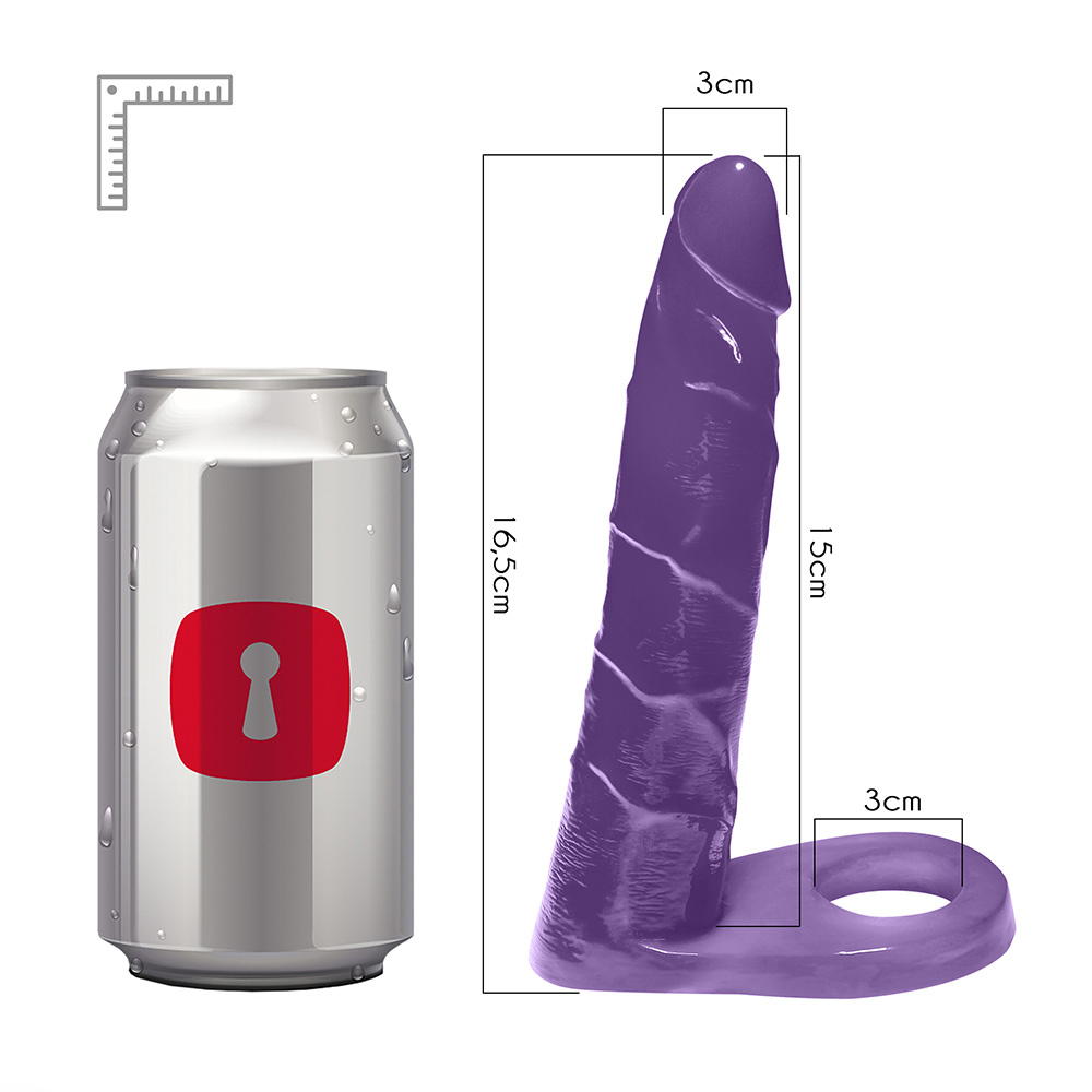 Anel Companheiro Real�stico Longo 15 x 3cm Roxo Transl�cido | Foto 06