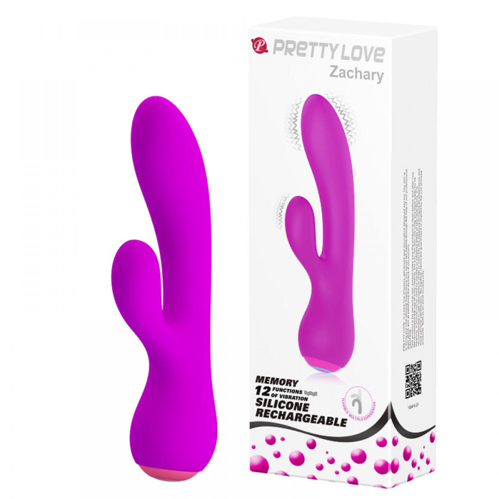 Vibrador Duplo Recarregável, Silicone, 12 Vibrações Zachary Pink | Foto 01 Vibrador Duplo Recarregável, Silicone, 12 Vibrações Zachary Pink | Foto 01