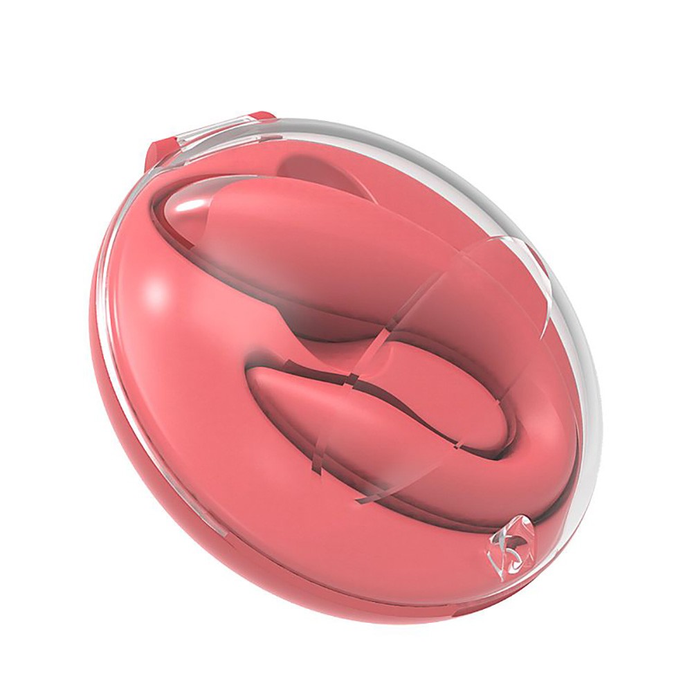 Vibrador para Casal Recarreg�vel em Silicone Vermelho com controle sem fio. Vis�o interna do estojo de carregamento com o vibrador encaixado