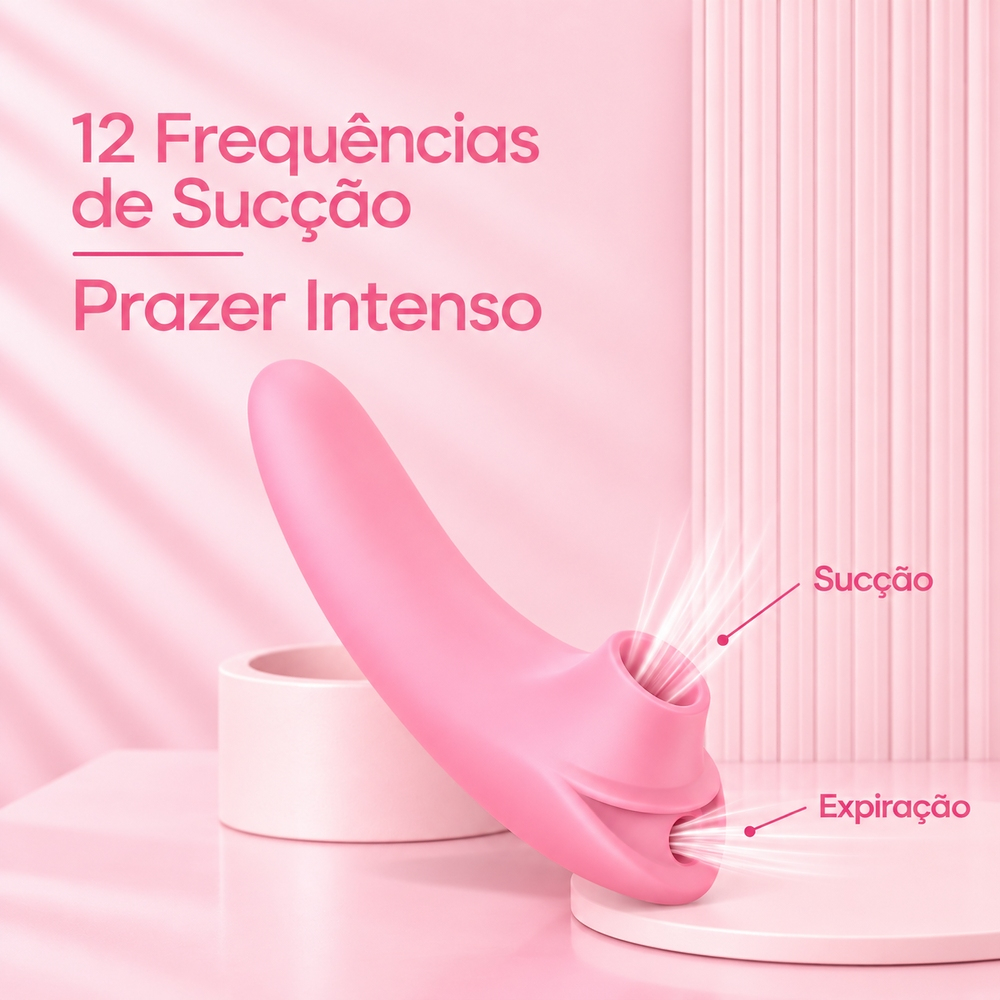 Sugador de Clit�ris Vermelho com indica��o de 12 frequ�ncias de suc��o e expira��o