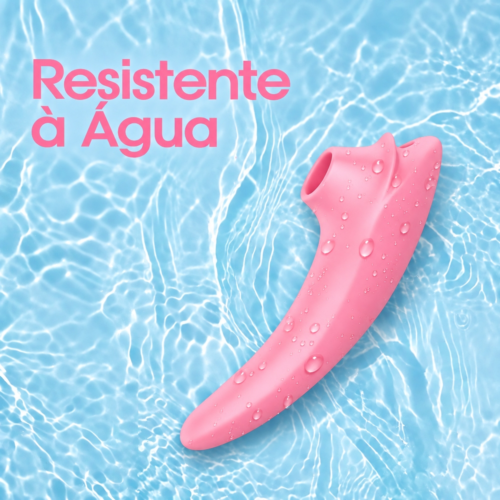 Sugador de Clit�ris Vermelho submerso na �gua, indicando resist�ncia � �gua