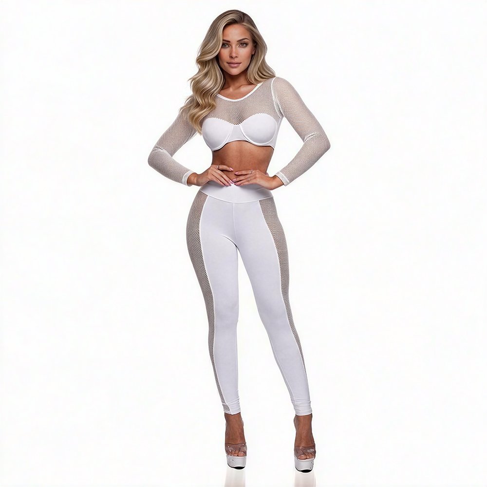 Detalhes da Cal�a Legging com Inser��es em Tela do Conjunto Sensual Sexy