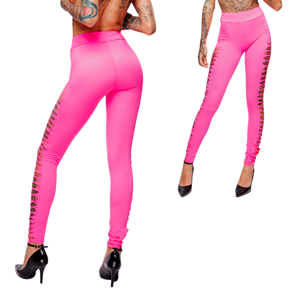 Cal�a Sensual Sexy em Suplex Poli�ster com Tiras na Lateral Pink, vista traseira