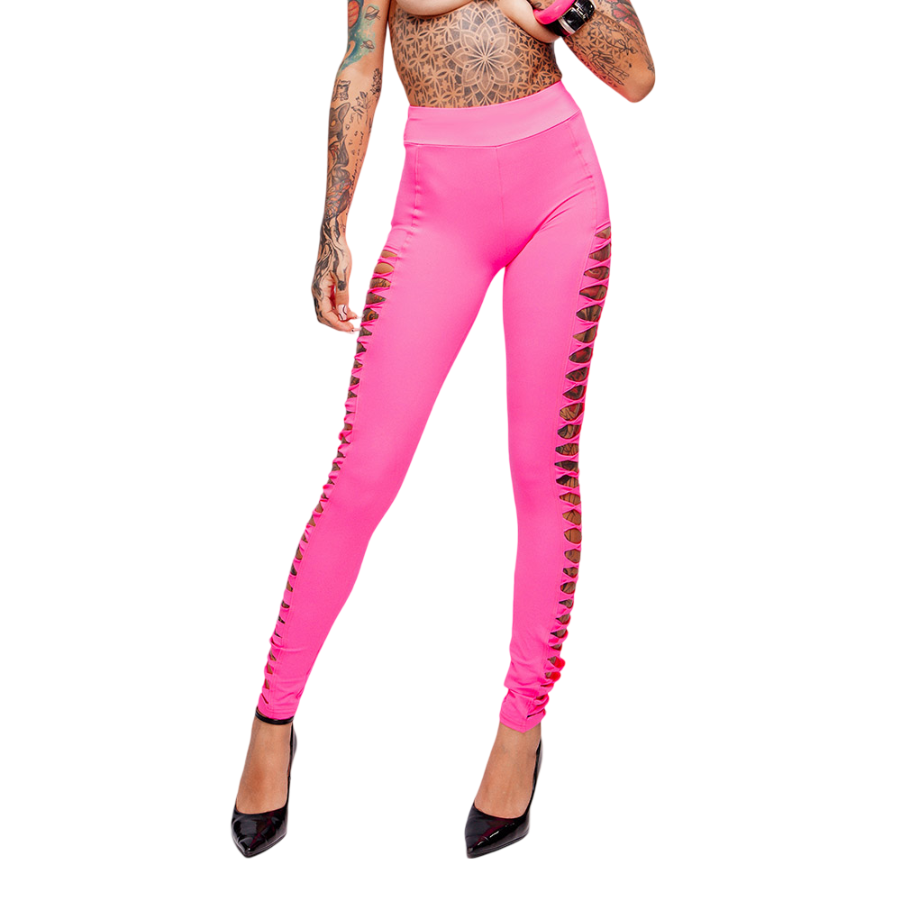 Cal�a Sensual Sexy em Suplex Poli�ster com Tiras na Lateral Pink, vista lateral