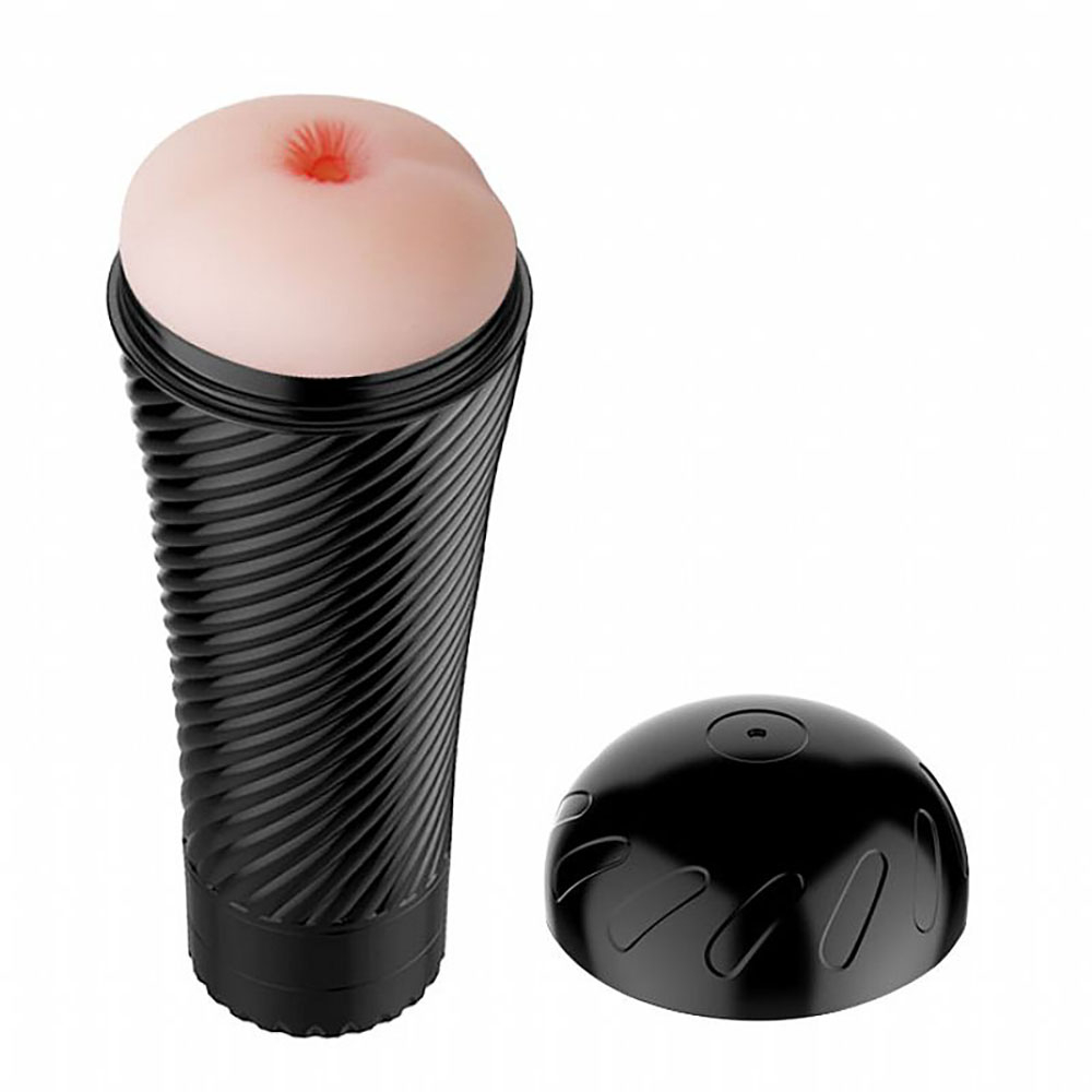 Masturbador �nus em Cyberskin com Vibrador em Formato Lanterna Bege | Foto 02