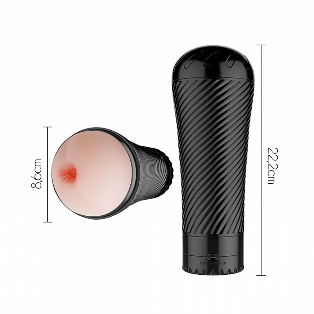 Masturbador �nus em Cyberskin com Vibrador em Formato Lanterna Bege | Foto 03