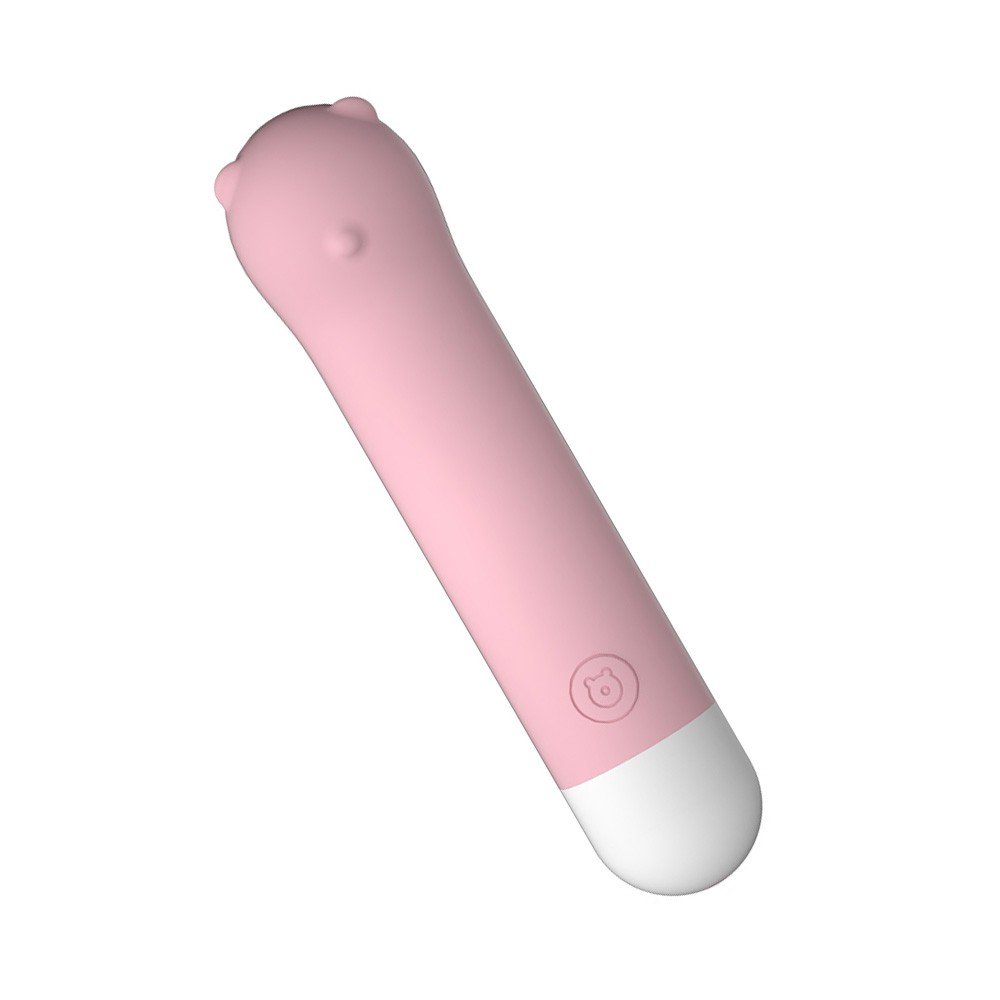 Vibrador Ponto G em Silicone Urso Rosa vista lateral inferior