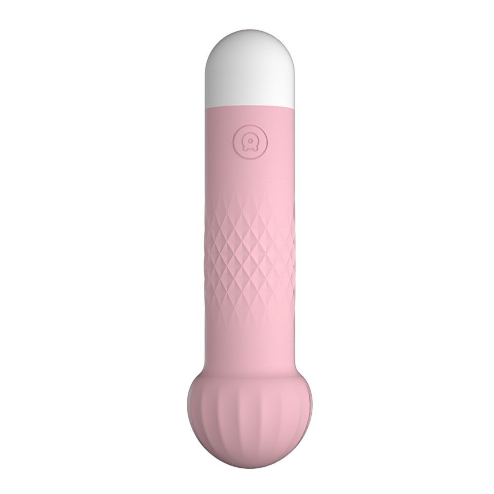 Vibrador para Clit�ris em Silicone Cogumelo Rosa em uma vis�o mais pr�xima, destacando a superf�cie macia